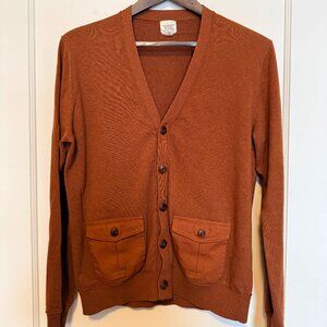 Vintage Land's End Men's Cardigan - Orange - Medium